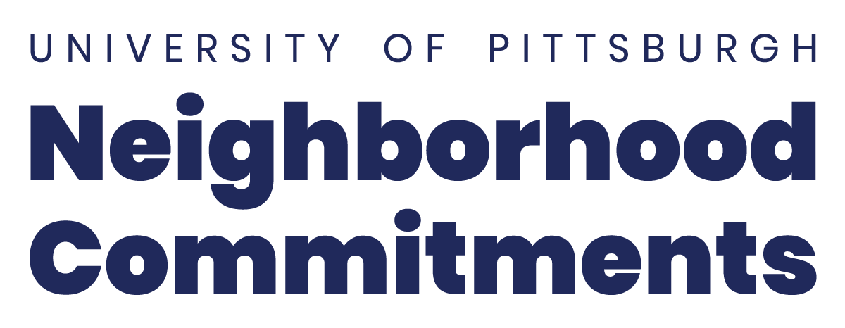 University of Pittsburgh Neighborhood Commitments logo in dark blue text